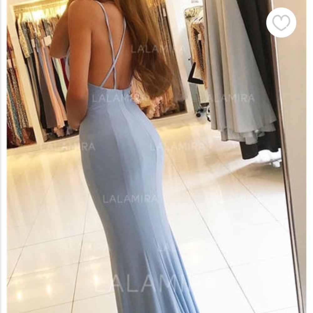 Sky Blue long Prom dress - Picture 2 of 3
